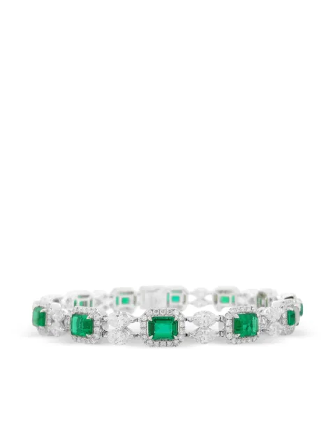 HYT Jewelry emerald and diamond tennis bracelet Silver B56HR