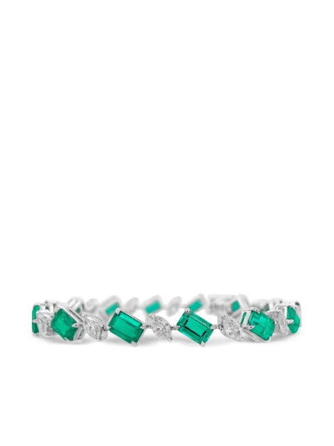 HYT Jewelry emerald and diamond tennis bracelet Silver B99HR