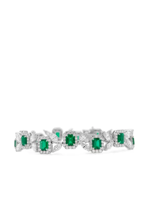HYT Jewelry emerald and diamond tennis bracelet Silver B122HR