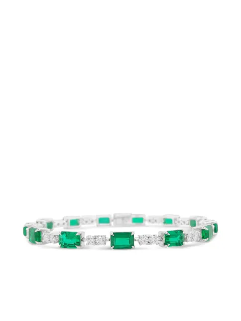 HYT Jewelry emerald and diamond tennis bracelet Silver B55HR