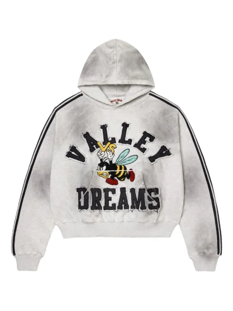 Vale Forever Anthem striped-sleeve hoodie Grey VFAPS001