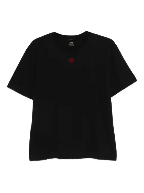 PINKO heart-detail T-shirt Black 105665A326
