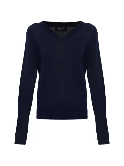 DSQUARED2 D2 upside-down V-neck pullover Blue S75HA1422D13205