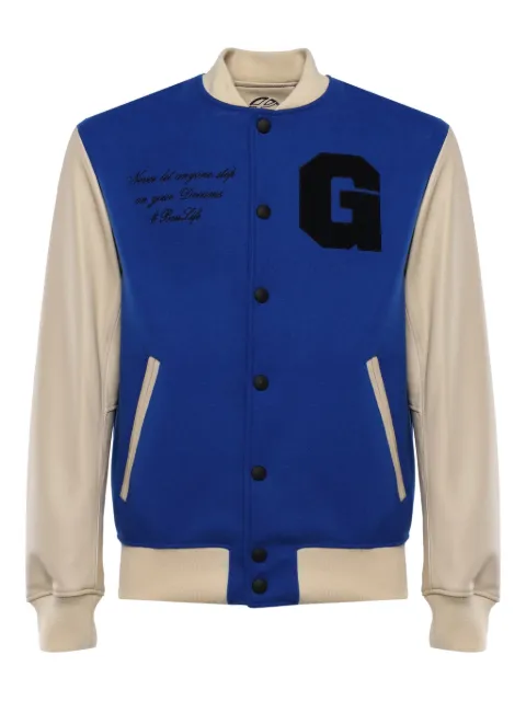Giuliano Galiano leather-sleeve jacket Blue VARSITYNAPPABLU