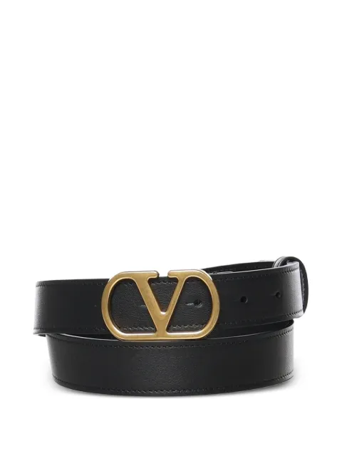 Valentino Garavani VLogo Signature belt in shiny calfskin 30mm Black YT0SM3IYR