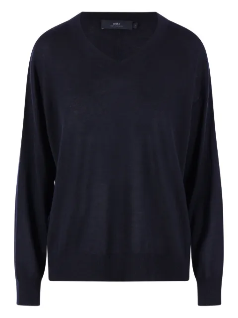 arch4 V-neck ribbed sweater Blue KNJP252313