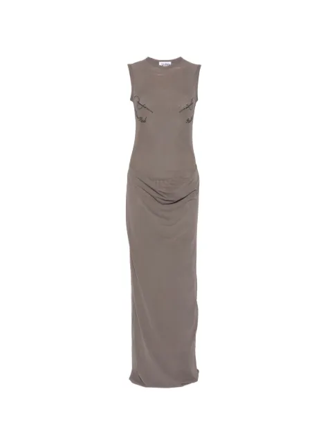 Jean Paul Gaultier gathered sleeveless maxi dress Green DR125M01604
