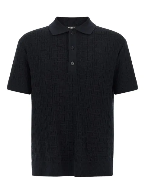 Balmain monogram polo shirt Blue GH1GB044KI03