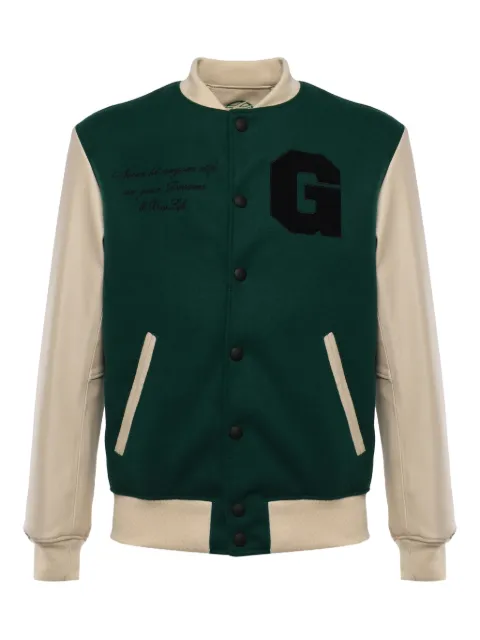 Giuliano Galiano leather-sleeve jacket Green VARSITYNAPPAVERDE