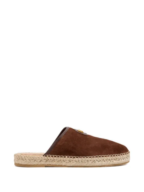 Valentino Garavani logo-plaque flat mules Brown YS0M69CKQ