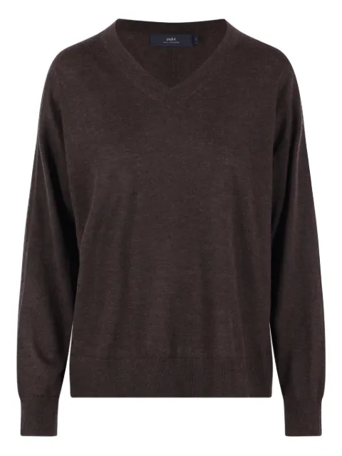 arch4 V-neck ribbed sweater Brown KNJP25231311