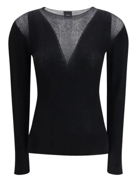 PINKO sheer ribbed top Black 106317A34B
