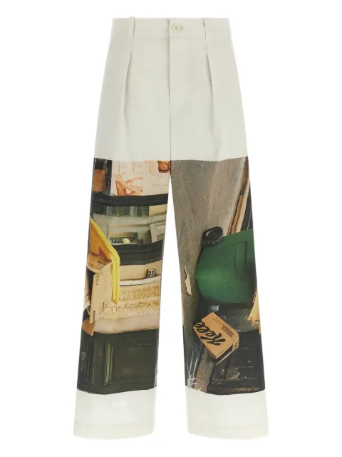 Issey Miyake wide-leg printed trousers Neutrals IM58FF02802