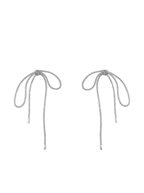 AREA crystal-knot long earrings Silver RS26AWJW0069OT01