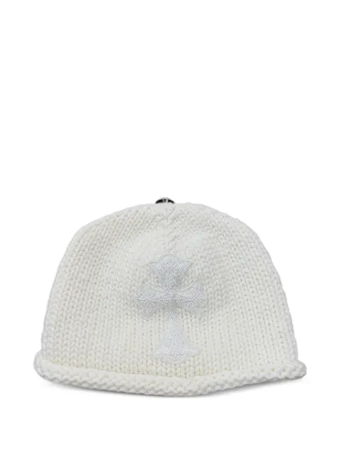 Chrome Hearts beaded cross beanie hat White CHRM0562