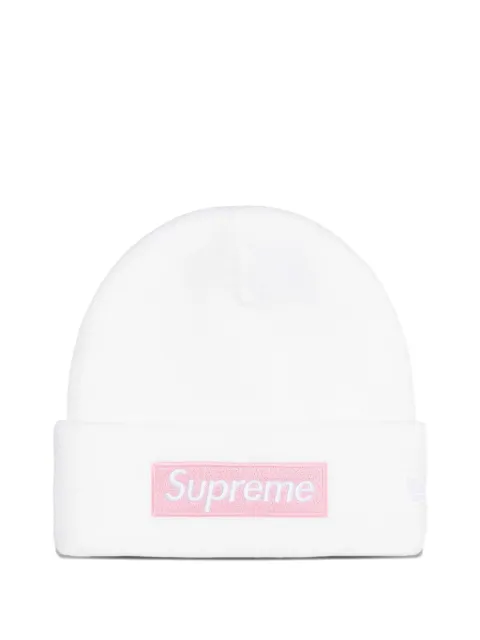 Supreme x New Era® logo beanie hat White SU26709
