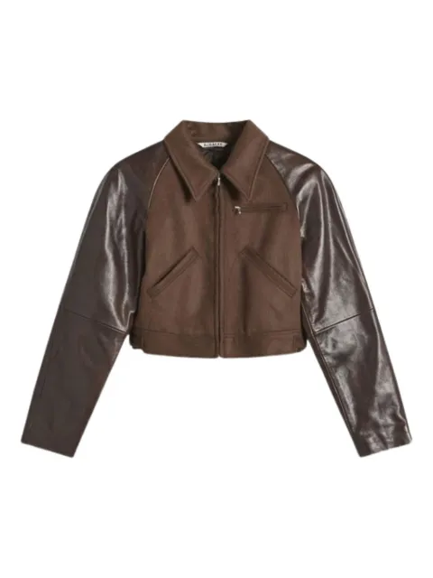 Auralee pointed-colar jacket Brown A25AB09BF