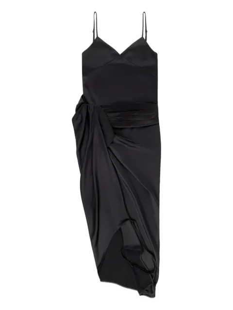 AREA Tuxedo V-neck midi dress Black RS26AWDR0206FA01