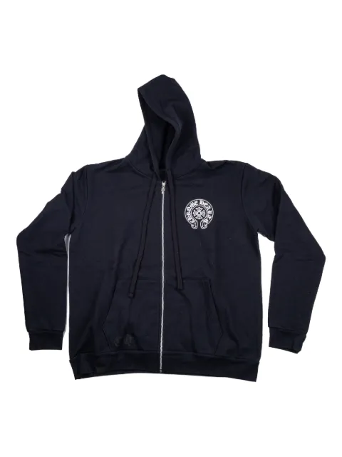 Chrome Hearts zip-up graphic hoodie Black CHRM0550