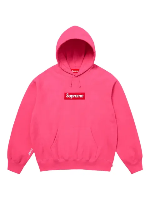 Supreme logo-patch hoodie Pink SU26706