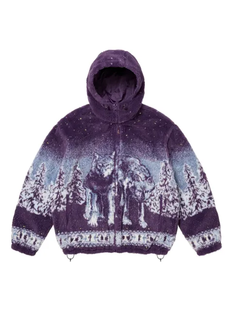 Supreme reversible hooded fleece jacket Purple SU26717