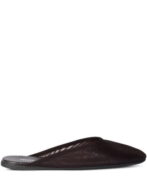 Miu Miu mesh fabric slippers Brown 5R595EF005099