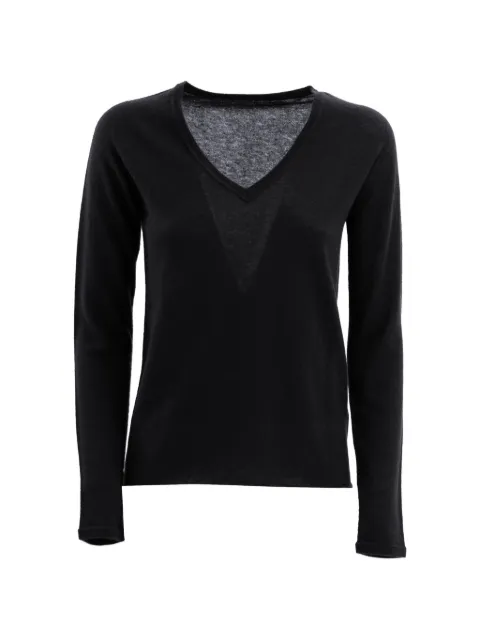 Majestic Filatures V-neck knitwear Black M251FPU671