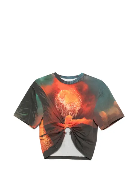 Rabanne ring fireworks-print T-shirt Orange 26EJTE035CO0494