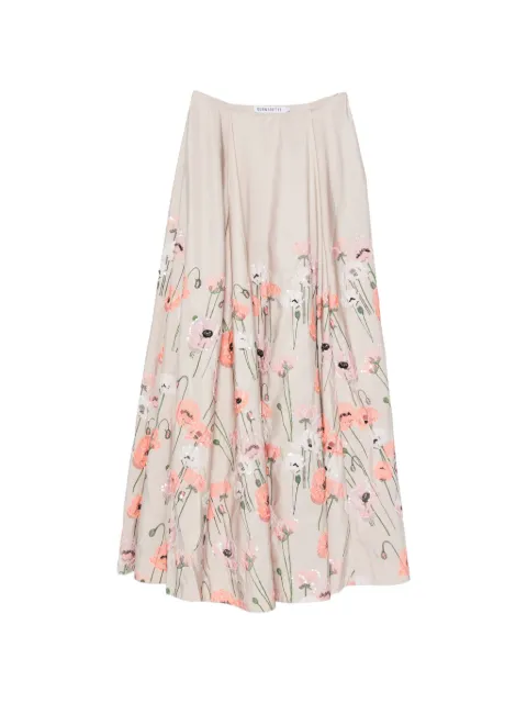Bernadette Kennedy floral-embroidered maxi skirt Neutrals HS26RTWSKIRTKENEMB