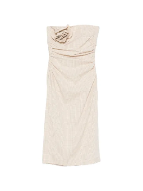 Bernadette Vera flower-brooch midi dress Neutrals HS26RTWMDRESSVERA