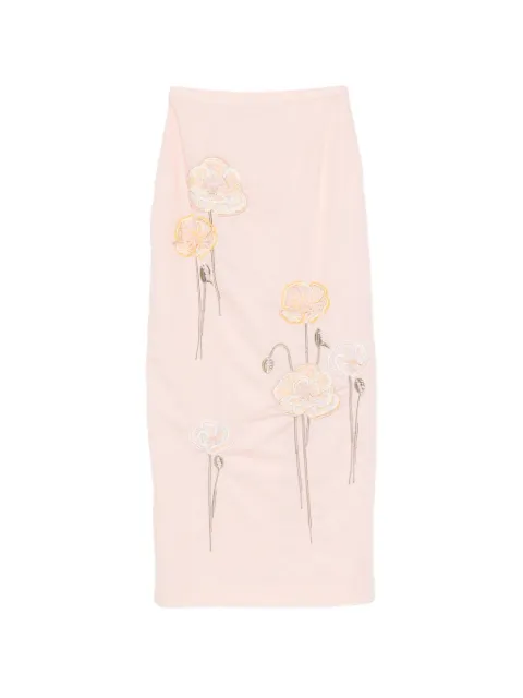 Bernadette Norma embroidered midi skirt Pink HS26RTWSKIRTNOREMB