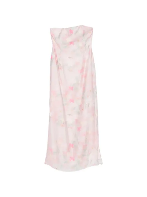 Bernadette Elora floral-print strapless midi dress Pink HS26RTWDRESSELO
