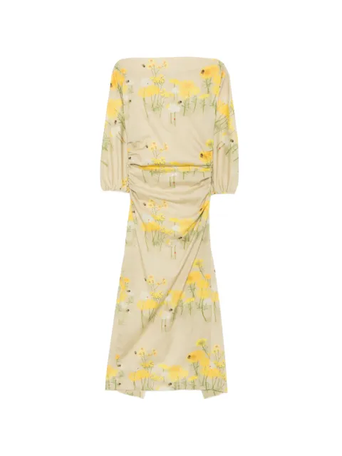 Bernadette Ezra floral-print midi dress Yellow HS26RTWDRESSEZR