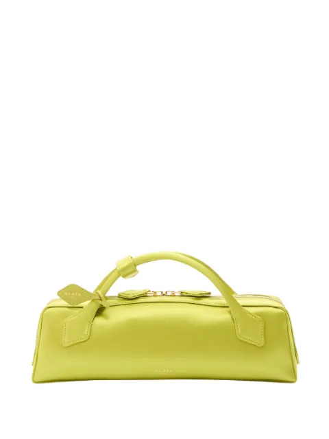 Alaïa Le Teckel handle satin clutch bag Green AA1S06026A024