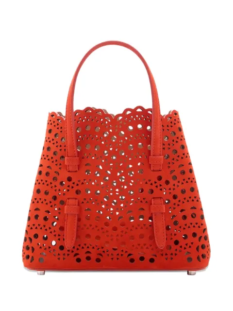 Alaïa 20 Mina perforated tote bag Orange AA1S06720CA322