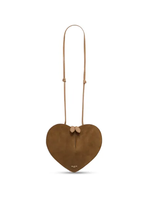 Alaïa Le Cœur bi-material bag in leather Green AA1P003CA577