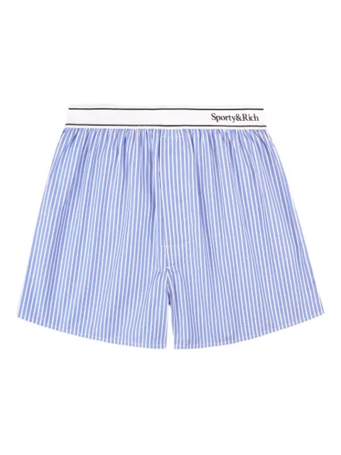 Sporty & Rich Serif logo striped boxer shorts Blue SH01565300ST09