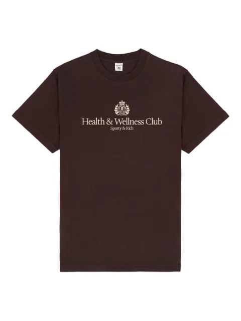 Sporty & Rich H&W Crest graphic-print T-shirt Brown TO04365241BR03