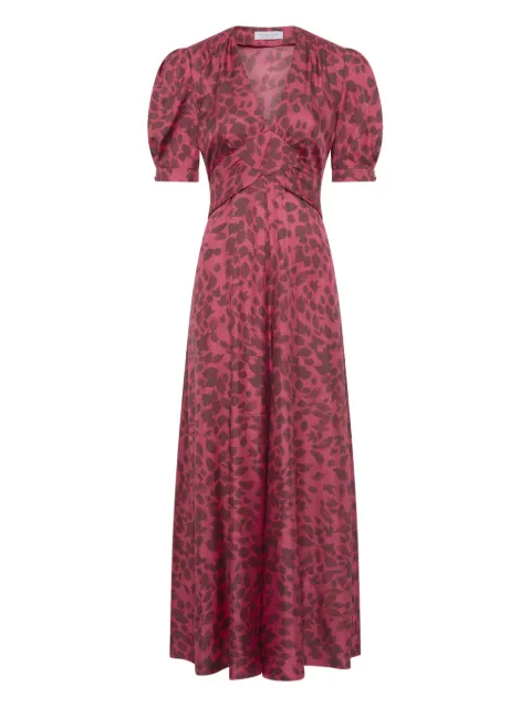 Gabriela Hearst Larkin puffed-sleeves floral midi dress Pink 3264296P127