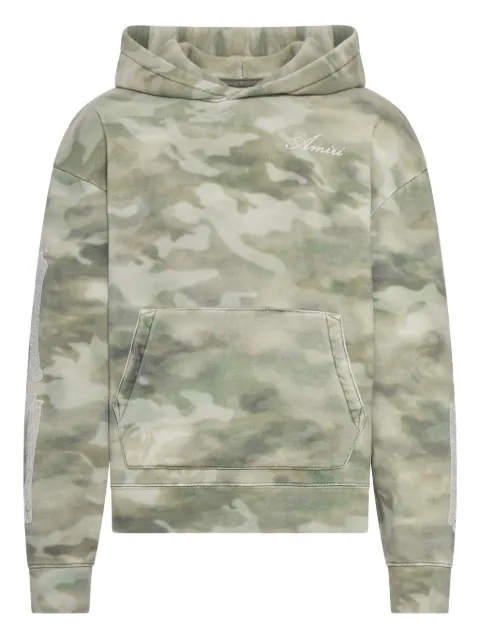 AMIRI bones oversize camouflage hoodie Green AMTOJR1031