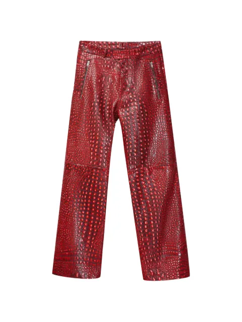 CamperLab zip leather trousers Red AU00082002