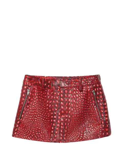 CamperLab zip textured leather skirt Red AU00083002