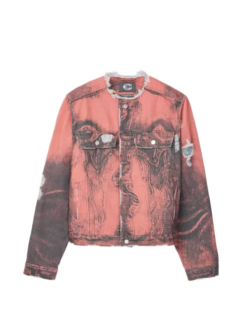 CamperLab button-fastening distressed-effect denim jacket Orange AU00063002