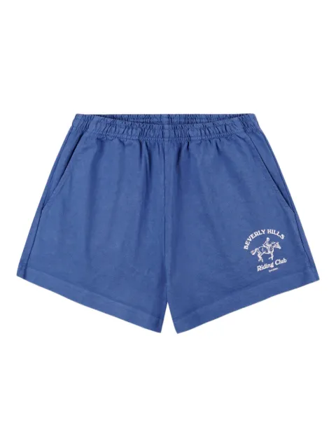 Sporty & Rich BH Riding Club print drawstring shorts Blue SH03765255BL130