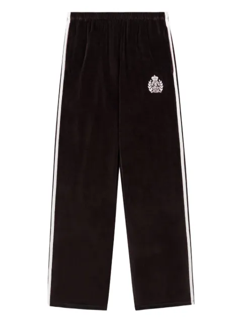 Sporty & Rich NY Crest logo stripe track pants Brown PA02265243