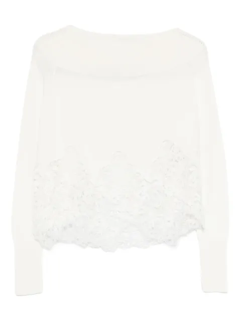 Ermanno Scervino lace-detail sweater White D485M309APYOJ