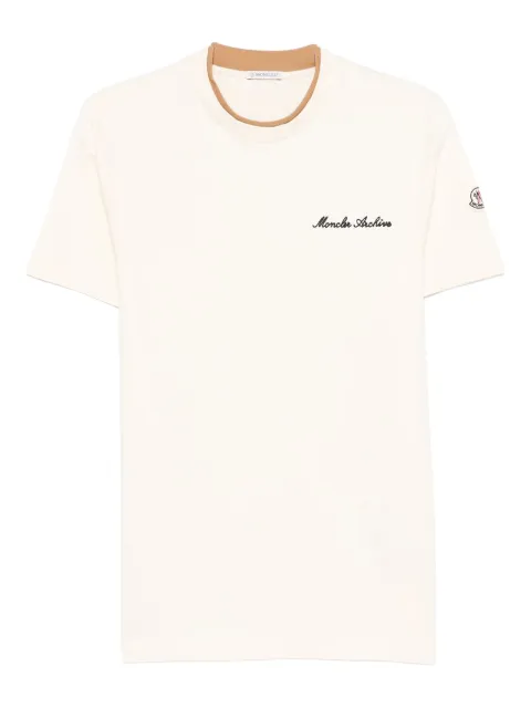 Moncler embroidered T-shirt Neutrals L10918C0001589AYY