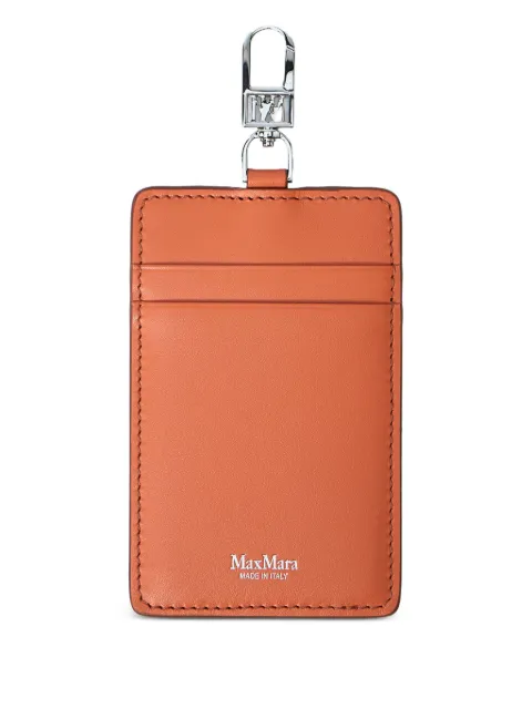 Max Mara pebble-grain badge holder Orange 4726031600023