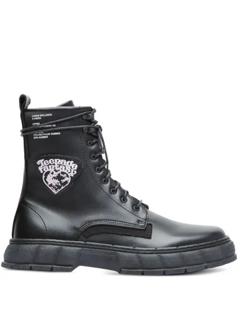 Virón patch lace-up boots Black 199207A940