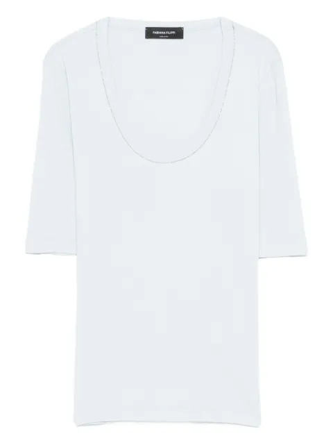 Fabiana Filippi scoop-neck jersey T-shirt Blue JED266F603L8960000